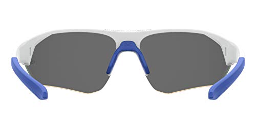 Under Armour Unisex Kids Ua Playmaker Jr. Sunglasses, Matte White/Blue Multi, 69mm 9mm US