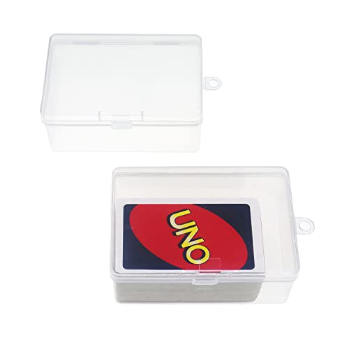 Plastic UNO Card Case Holder Designed for 112Pcs Classic Mattel UNO Card Game, High Capacity Playing Card Case Box Storage (NO Cards) (Set of 2)