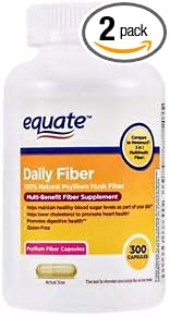 Multi-Benefit Natural Psyllium Husk Fiber, 300 Capsules (Pack of 2)