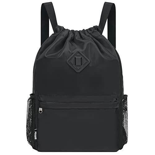WANDF Drawstring Backpack Sports Gym Bag with Shoes Compartment, Water-Resistant String Backpack Cinch Bag for Women Men (Rainbow)