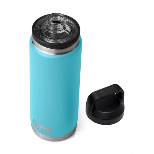 YETI Rambler 26 oz Bottle, Vacuum Insulated, Stainless Steel with Chug Cap, Reef Blue
