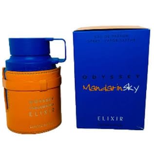 Mandarin Sky Elixir Bottle, Orange and Blue