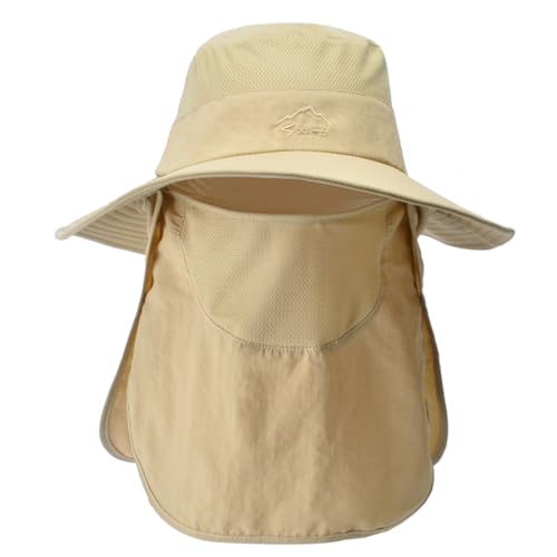 Sun Hats for Men Women Fishing Hat UPF 50+ Breathable Wide Brim Summer UV Protection Hat with Face Cover & Neck Flap