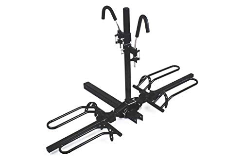 MaxxHaul 50027 Hitch Mount Bike Rack Platform - Style 2-Bike Rack for Cars Trucks SUVs Minivans with Hitch Tightener, Great For E-bikes With Standard Width Tires