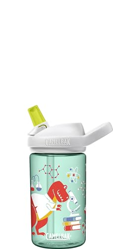 CamelBak Eddy+ 14oz Kids Water Bottle with Tritan Renew โ Straw Top, Leak-Proof When Closed, Science Dinos