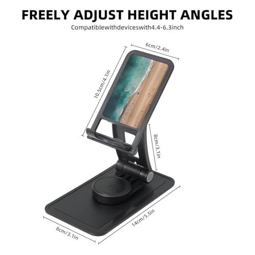 Aerial View of The Beach Cell Phone Stand 360° Adjustable Foldable Desktop Phone Holder Cradle Compatible with Most Mobile Phones Black