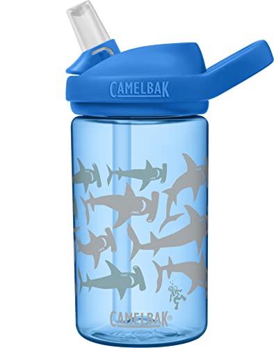 CamelBak eddy+ 14oz Kids Water Bottle with Tritan Renew โ Straw Top, Leak-Proof When Closed, Hammerheads