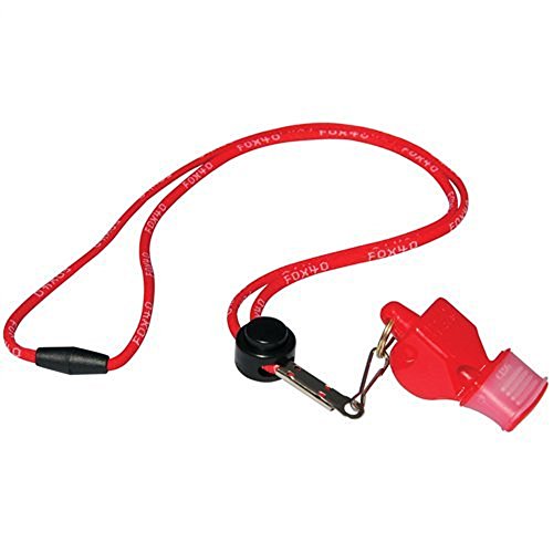 Fox 40 Classic CMG Whistle with Breakaway Lanyard - Red,115 db (Single with Lanyard)