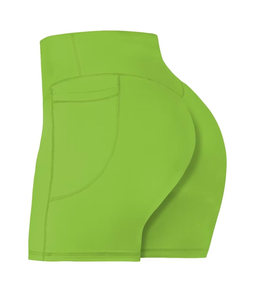 Sunzel No Front Seam Biker Shorts for Women with Pockets, Yoga Workout Gym Bike Shorts with Tummy Control 5" Greenery X-Small