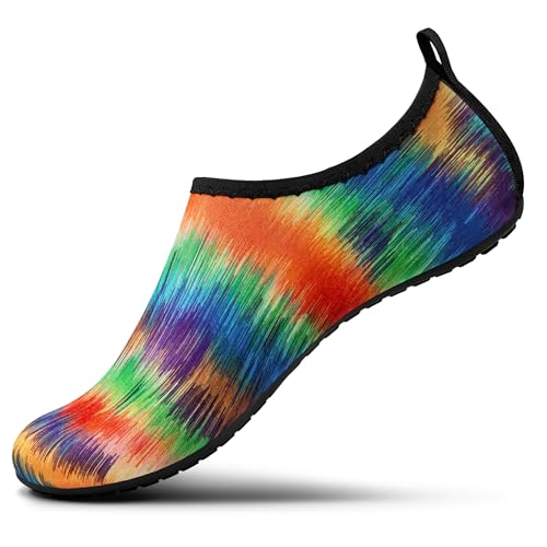 SEEKWAY Water Shoes Women Men Adult Quick-Dry Aqua Socks Barefoot Non Slip for Beach Swim River Pool Lake surf Black Size SK002