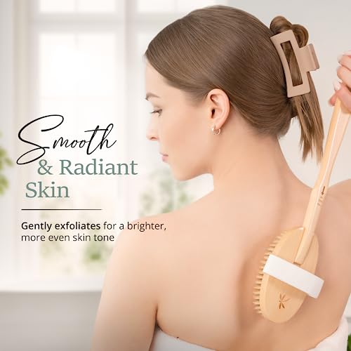 Belula Dry Brushing Body Brush Set - Natural Boar Bristle Body Brush, Exfoliating Face Brush & Bath Gloves - Ideal Dry Skin Brush for Lymphatic Drainage & Healthy Glowing Skin!