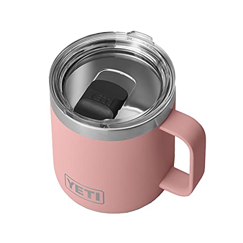 YETI Rambler 14 oz Mug, Vacuum Insulated, Stainless Steel with MagSlider Lid, Sandstone Pink
