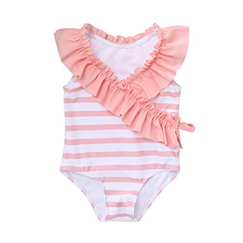 Toddler Girl Swimsuit 2T Bathing Suit Girls One Piece Swimsuits Ruffle Tankini Sleeveles Summer Beachwear 2T 3T Swimsuits for Girls Pink