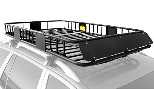 XCAR Roof Rack Basket Rooftop Cargo Carrier with Extension Black Car Top Luggage Holder 64"x 39" Universal for SUV Cars