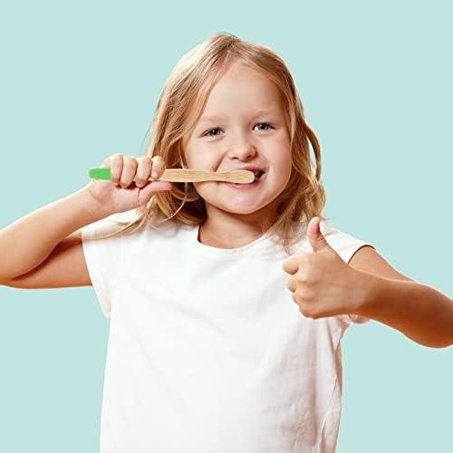 Estune 24 Pcs Kids Bamboo Toothbrushes Soft Bristle Individually Wrapped Toddler Toothbrush Manual Travel Tooth Brushes for Kids Children Adults School Travel Teeth Oral Supplies 5.7 Inch