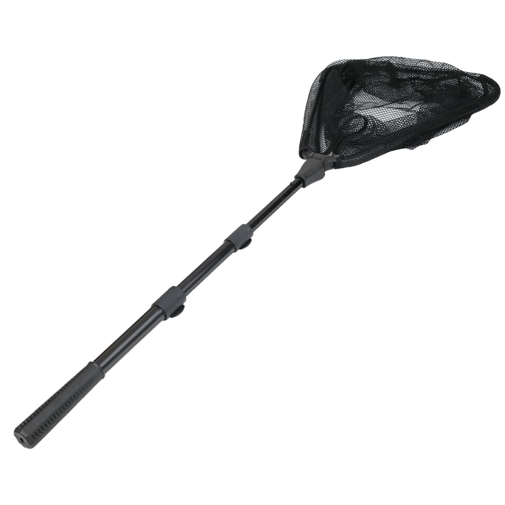 Fishing Landing Net with Telescoping Pole Handle Extends to 63 inches, Carbon Fiber Handle Extended from 23.6 inches to 47 inches