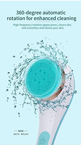 Body Brush Rechargeable, Electric Body Brush Set, Scrubber Shower Brush with Long Handle, Spin Skin Brush with 6 Brush Heads for Cleanse, Massage, exfoliate and Pamper Your Skin in The Shower