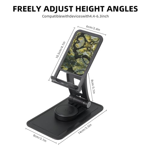 Tree White Robe Cell Phone Stand 360° Adjustable Desktop Phone Holder Cradle Compatible With Most Mobile Phones Black
