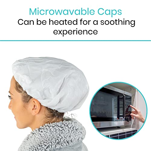 Vive No Rinse Shampoo Cap (6 pcs) - Soft Shower Caps with Conditioner - Scentless Hair Wash and Care - Disposable, Waterless and Microwavable - Perfect for Post-Surgery, Elderly and Rehabilitation