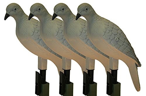 MOJO Outdoors Clip on Dove Decoys, Dove Hunting Gear and Accessories, Set of 4,Grey,One Size,HW9004