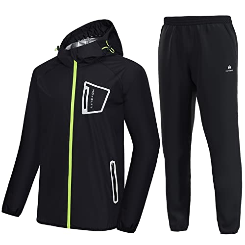 HOTSUIT Sauna Suit Men Anti Rip Boxing Sweat Suits Exercise Workout Jacket, Black, S
