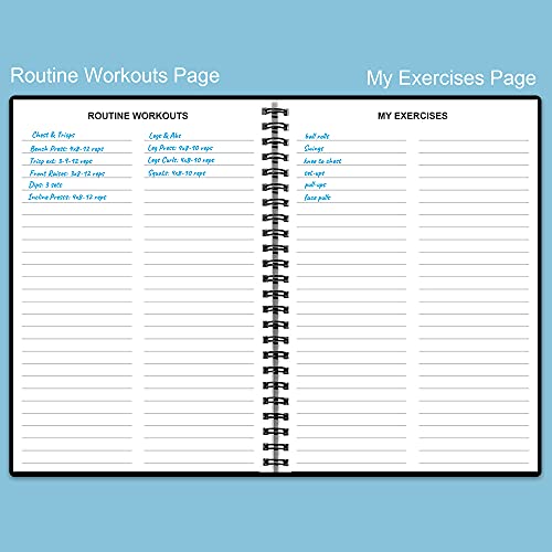 Fitness Planner for Women & Men - A5 Workout Log Book/Exercise Workout Log to Track Weight Loss, GYM, Bodybuilding Progress - Daily Health & Wellness Workout Journals, 5.8X8.25 In Workout Book