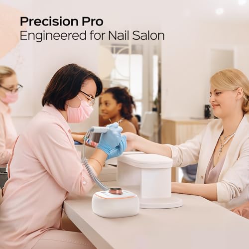 Professional Cordless Nail Drill 40000RPM Brushless - 7800mAh Rechargeable Electric Nail File for Acrylic Gel Nails, Fast Removal, Auto Start-Stop, Salon Use - BOLASEN HaloDrill 10