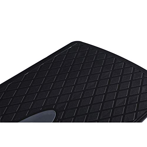 HolaHatha Compact Portable Aerobic Step Platform Exercise Fitness Equipment, Cardio Stepper with Adjustable Height for Home Gym, Black