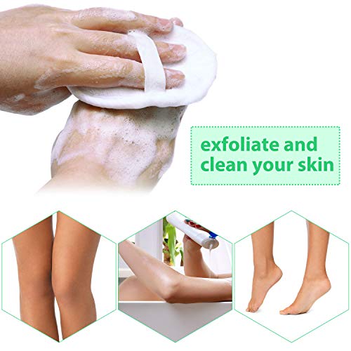 24 Pieces Exfoliating Loofah Pad Facial Body Scrubber Round Bath Shower Loofah Sponge Pad Natural Exfoliating Scrubber Brush Close to Skin for Men Women Shower Bath and Spa(6.5 x 6.5 cm)