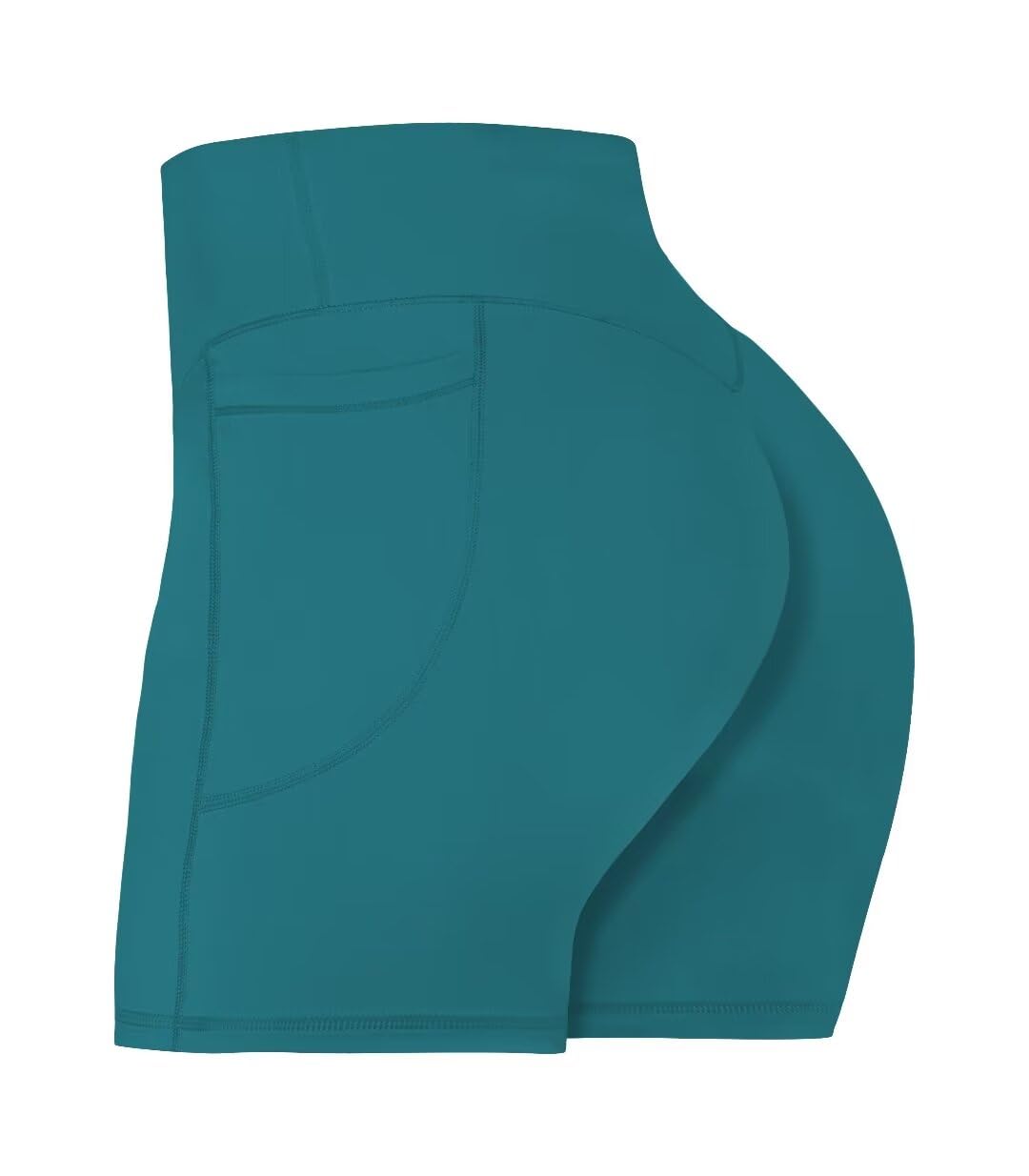 Sunzel No Front Seam Biker Shorts for Women with Pockets, Yoga Workout Gym Bike Shorts with Tummy Control 5" Deep Lagoon X-Small