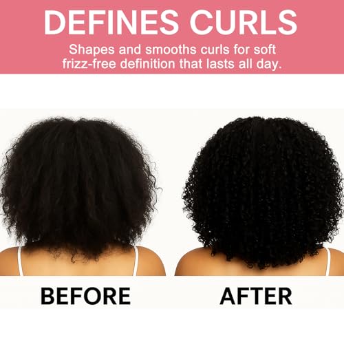 Styling Cream & Slick Back Hair Brush Set for Flyaways, Curl Defining, Smoothing & Sleek Styles – Non-Greasy Hair Tamer Cream with Boar Bristle Brush for Women & Kids, Add Shine, Baby Hairs