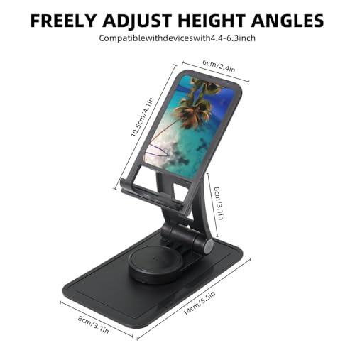 Caribbean Islands Cell Phone Stand 360° Adjustable Foldable Desktop Phone Holder Cradle Compatible with Most Mobile Phones Black