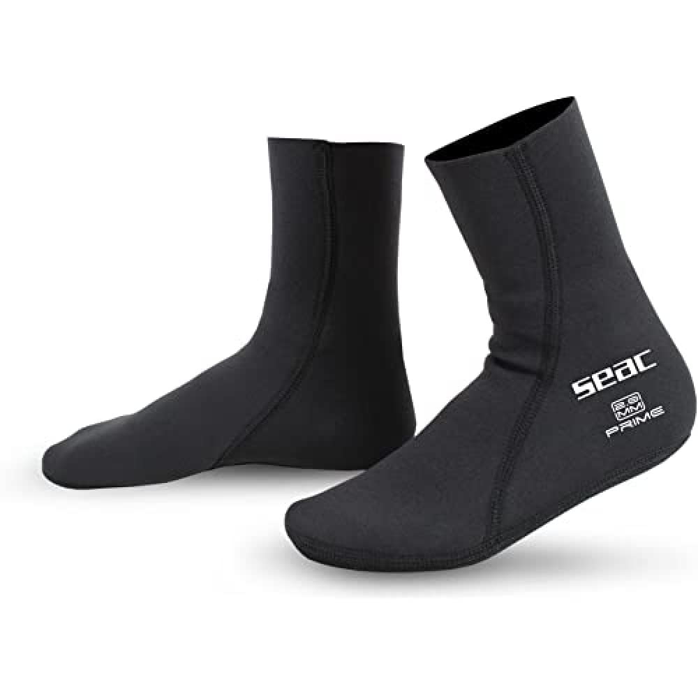 SEAC Prime Socks, 2 mm neoprene, nylon-lined diving socks, black, XL