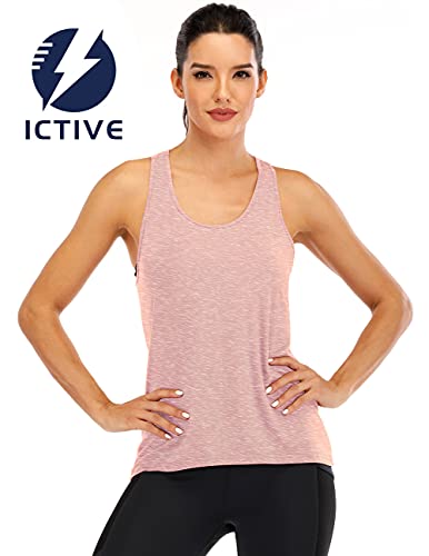 ICTIVE Women's Cross Backless Racerback Yoga Workout Tank - Burgundy, Medium
