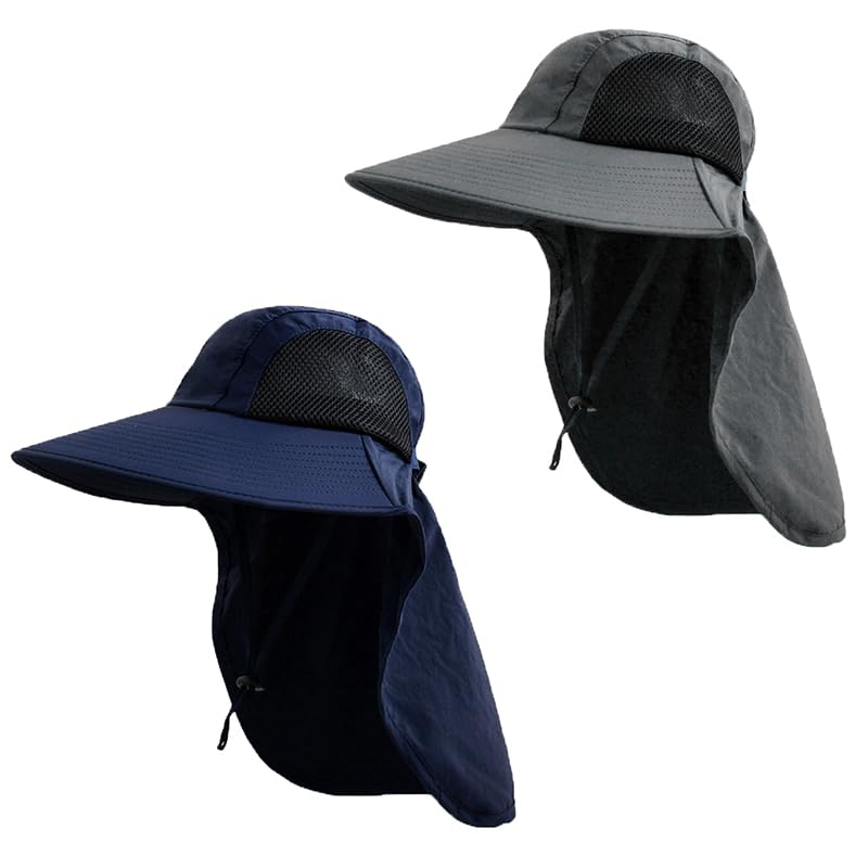 Sun Hat for men women with Neck Flap,UPF 50+ UV Protective Hiking Fishing Hats,Wide Brim Sun Hat for Women&Men