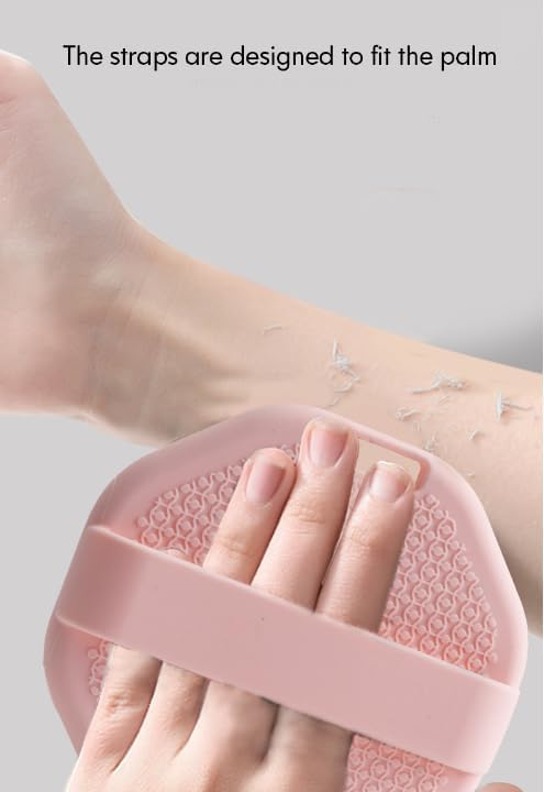 Body Scrubber - Exfoliating Massage Brush,Suitable for Delicate Skin, Spa & Travel, Replaces Loofah (Pink)