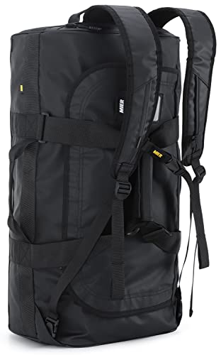 MIER 40L Backpack Duffle for Men Heavy Duty Duffel Bag with Backpack Straps for Travel, Gym, Sports, Convertible and Water Resistant, Black