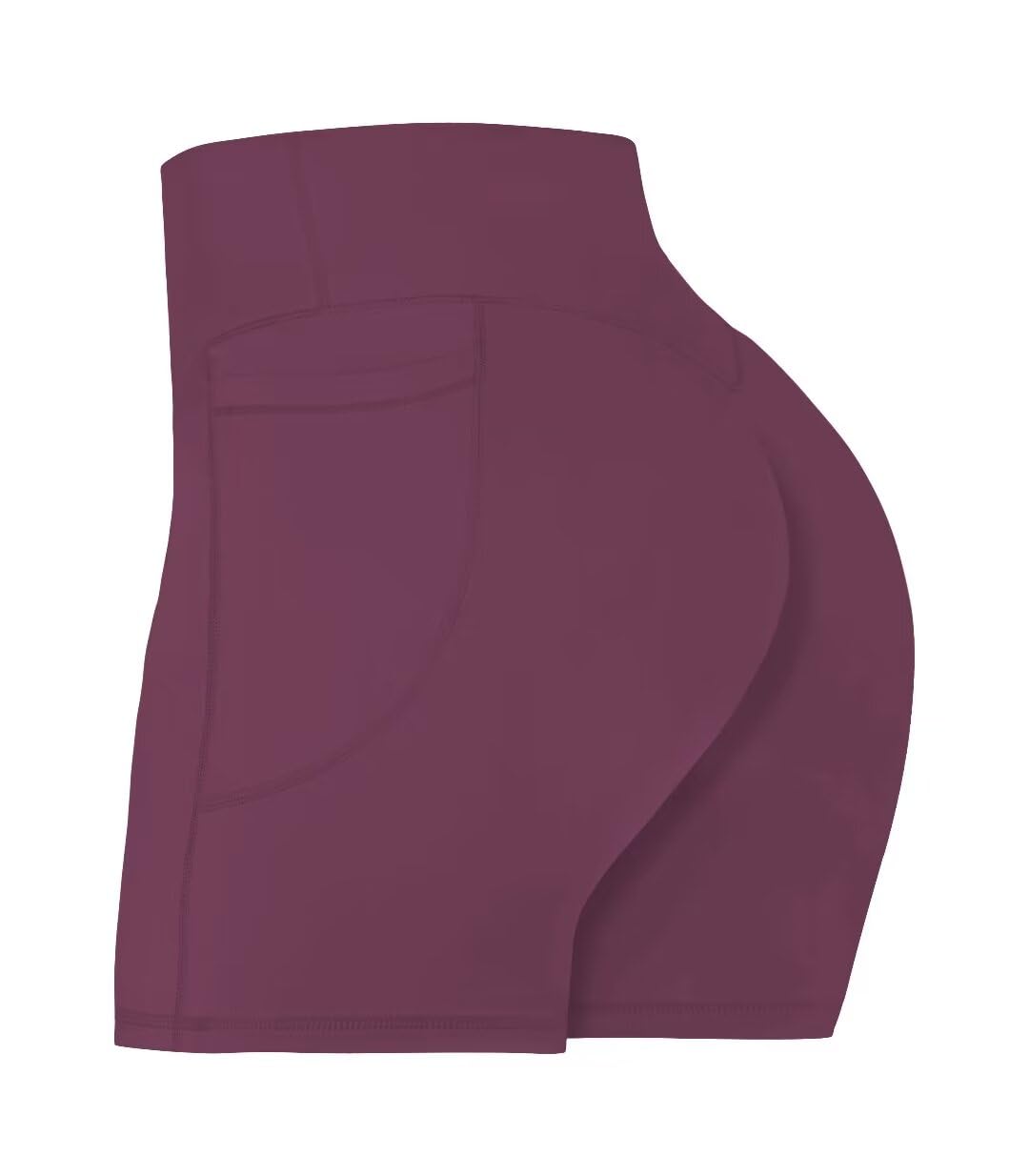 Sunzel No Front Seam Biker Shorts for Women with Pockets, Yoga Workout Gym Bike Shorts with Tummy Control 5" Inseam Purple Red X-Small