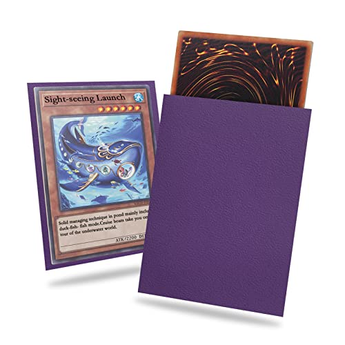 Purple Yu-gi-oh Card Sleeve 200 Pack, Japanese Small Card Sleeves Photocard Sleeves 62x89mm, Back textured Perfect Shuffling, Protect Your Japanese Sized Trading Cards Kpop Photocard Never Tear