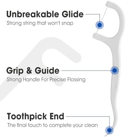 1500 Count Individually Wrapped Floss Picks, Dental Floss Picks Toothpicks Flossers for Adults, Ideal Travel Flossers for Deep Cleaning