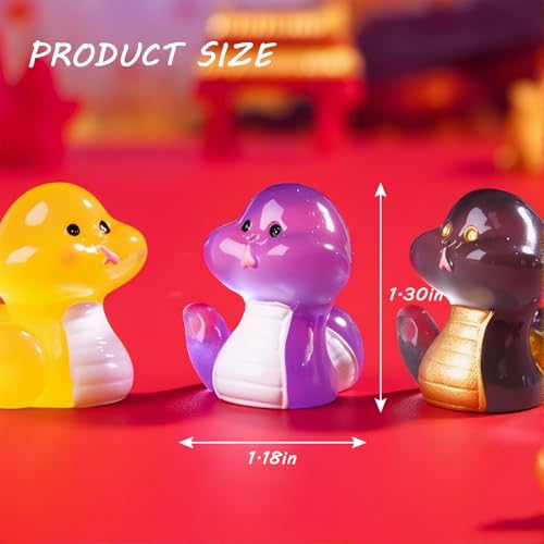 10Pcs Mini Resin Animals, Luminous Tiny Resin Animals, Glow in The Dark Miniature Snakes Figurines for Aquarium Fish Tank Potted Micro Fairy Garden Dollhouse Decorations