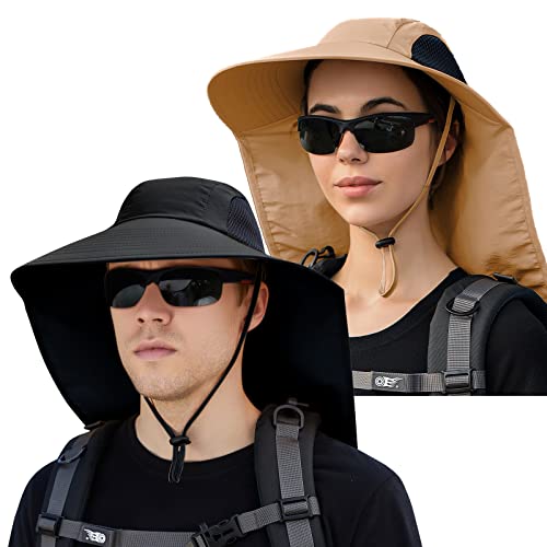 Sun Hat for Men Women with Neck Flap,UPF 50+ UV Protective Hiking Fishing Hats,Wide Brim Sun Hat for Women&Men …