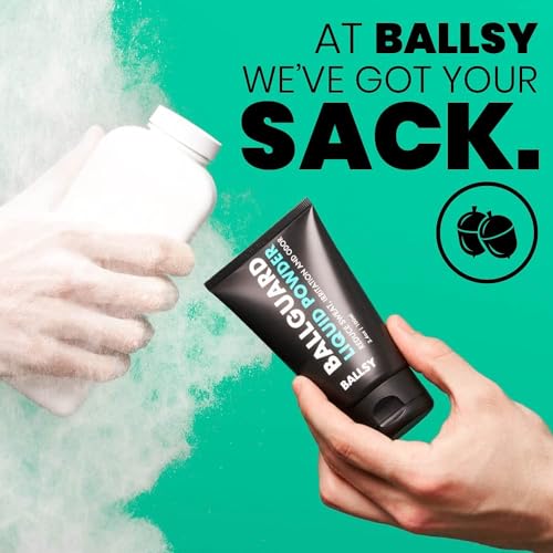 Ballsy Anti-Chafing, Anti-Itch Groin Deodorant for Men - Quick Drying Liquid Powder, Baby Powder Replacement, Protects from Sweat, Odor and Irritation, 3.4 oz