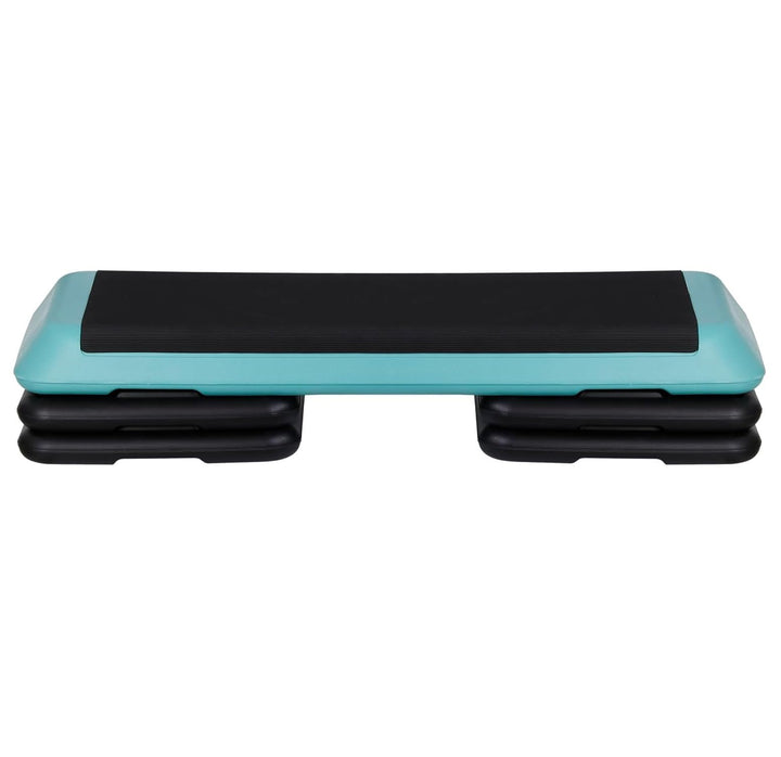 ZENY 43'' Exercise Aerobic Step Platform Adjustable Workout Step with 4 Stackable Risers, Aerobic Steppers for Exercise at Home Gym Cardio Strength & Training (Light Blue)