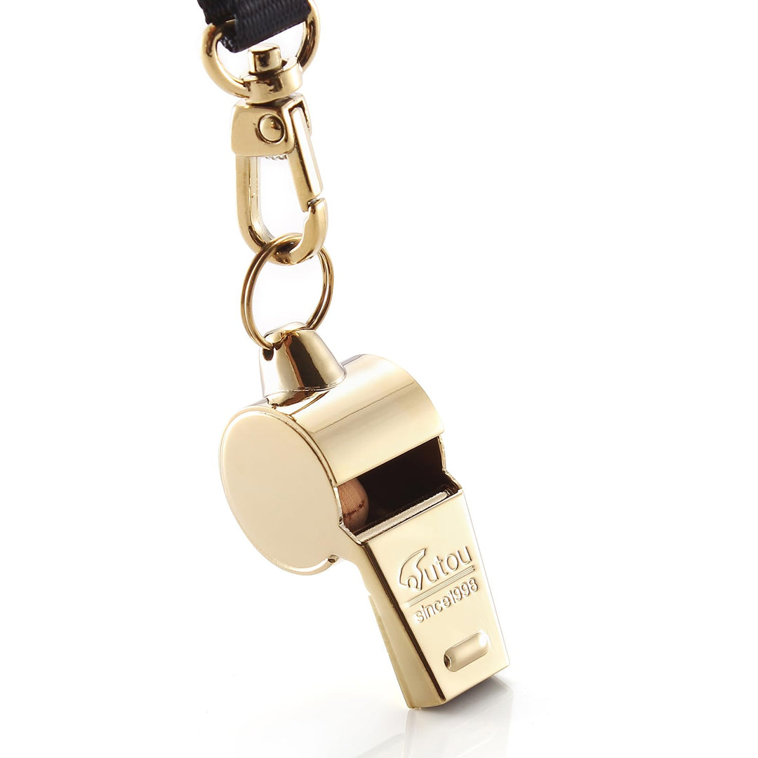 HUTOU 6 Packs Whistle, Brass Coach Sports Whistle with Lanyard, Loud Crisp Sound Whistle Ideal for Coaches, Referees, and Adults