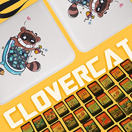 CLOVERCAT 4 Pocket Trading Card Binder Parent (Graphics, 300 Cards, Cartoon Theme, White)