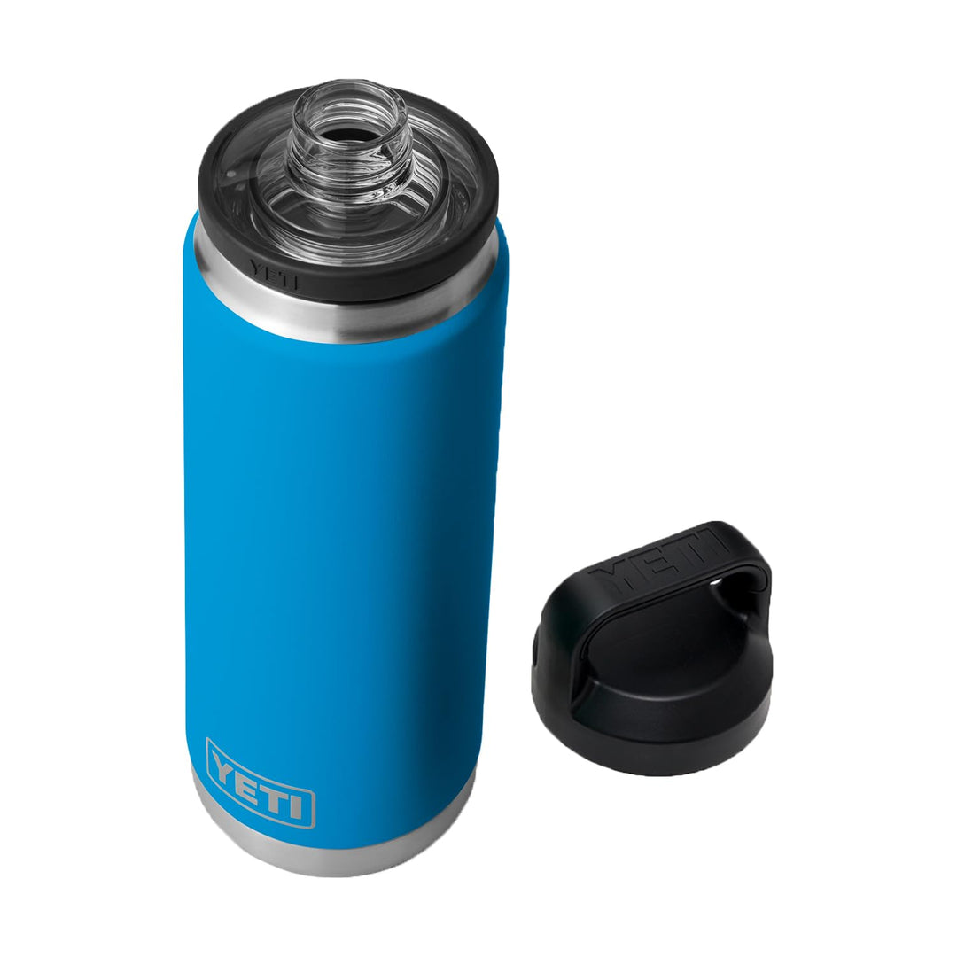 YETI Rambler 26 oz Bottle, Vacuum Insulated, Stainless Steel with Chug Cap, Big Wave Blue