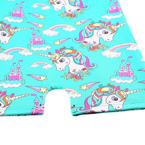 Belovance Leotards for Girls Gymnastcis Dance Outfit 7-8 Kid Child Sleeveless Sparkle Green Castle Unicorn Biketard (Green Castle, 7-8 Years)