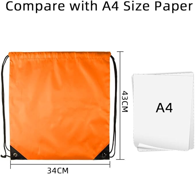 GoodtoU Drawstring Bags Bulk Cinch Backpacks - Nylon Drawstring Backpack Sports String bags 16 Pcs Orange