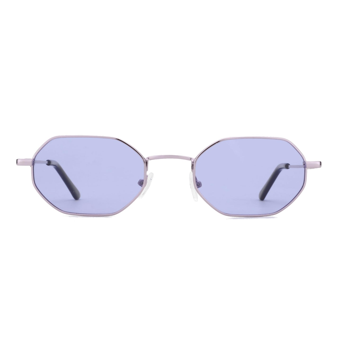 ZENOTTIC Small Octagonal Polarized Sunglasses for Women Men Hippie Metal Frame Retro Rectangle Sun Glasses